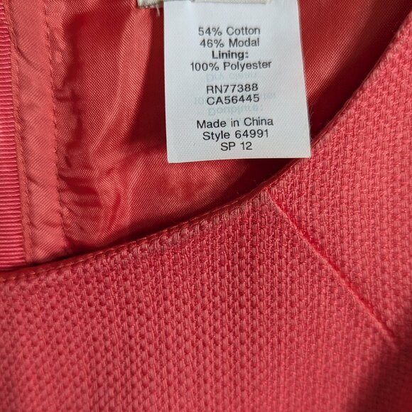 NWT J. Crew Textured Cotton/Modal Neon Rose Dress Size 8 - Picture 11 of 12